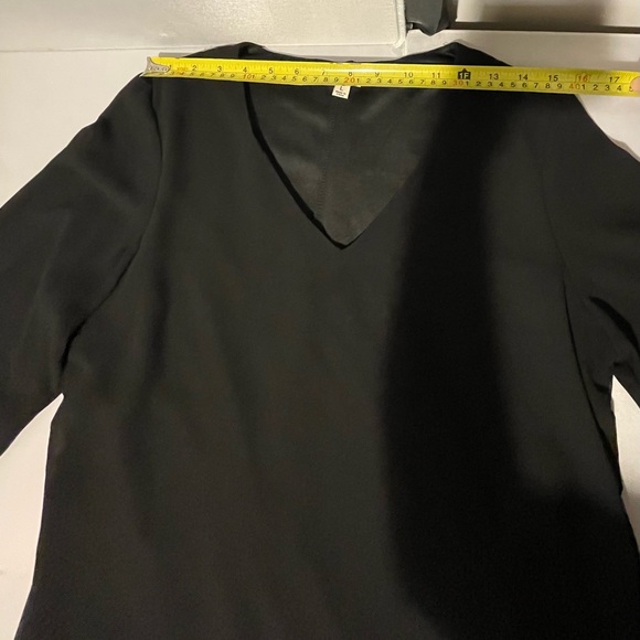 Ya Los Angeles Womens Cocktail Dress Long Sleeve Chiffon Black V-Neck Size “L” - Picture 14 of 16